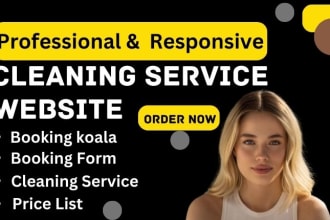 design office cleaning service website, cleaning website, and booking koalas