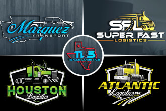 design creative transport logistics trucking business logo