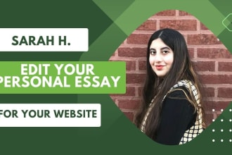 professionally edit your personal statement or college application essay