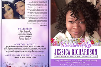 design funeral card, obituary, order of program