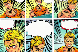 draw comic book page and comic storyboard art