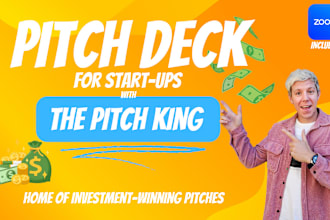 design and create a winning, modern investor pitch deck, zoom call included