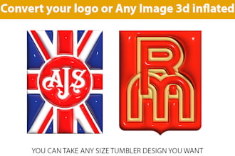 do convert your logo 3d inflated