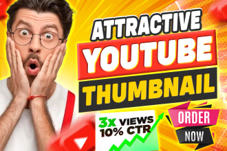 design amazing view boosting youtube thumbnail in 3 hours