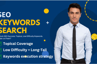 do SEO keyword searches with topical authority, with 5 years of experience