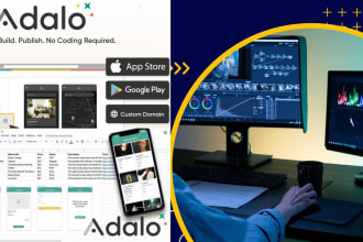 develop adalo, bubble, kintone, flutterflow, softr app and website