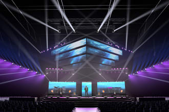 design stage ligthing av and set and any event related designs floorplans etc