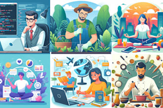 create amazing flat web illustration using ai