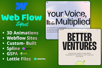 build interactive custom webflow website, ecommerce, animated webflow website