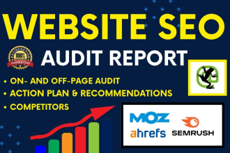 create expert SEO audit report screamingfrog, semrush, ahrefs with action plan