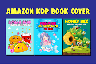create kids coloring book cover children activity book interior design for KDP