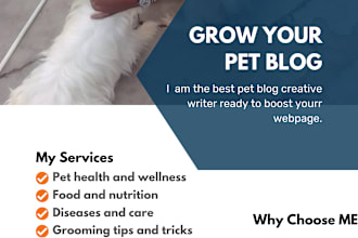 write a well researched and engaging blog for your pet blog