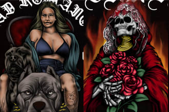 design horor dark art skull illustration streetwear or  album