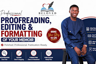 be your book editor to edit and format your memoir for publication
