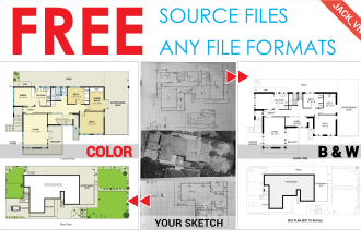 redraw floor plan for real estate agents, property manager, etc