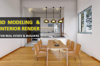 do 3d modeling and interior render for real estate business