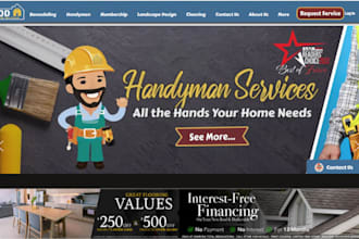 design professional modern plumbing, contractor, handyman, cleaning, website