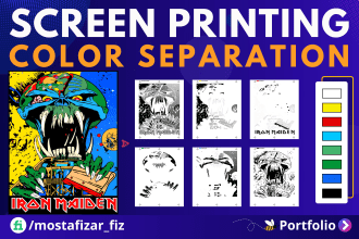 do spot, vector, simulation, cmyk process color separation for screen printing