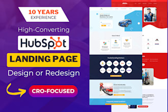 create a high converting hubspot landing page, develop custom modules