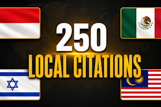 do 250 local citations indonesia israel mexico malaysia seo link building