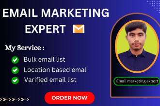 set up and clean the email list for marketing