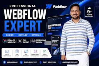 build a webflow website, figma to webflow, cms development