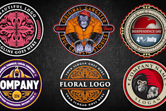 design circular round, patch, sticker, badge, stamps and label logo