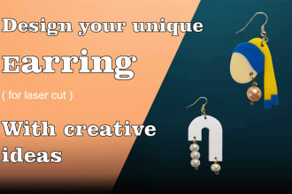 design your unique earring , necklace for laser cutting