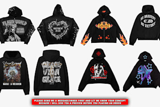 create a custom streetwear hoodie design for brand or merch