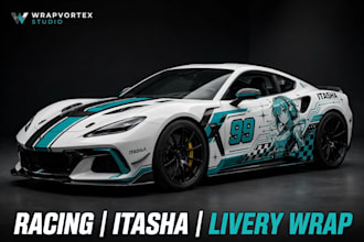 design creative racing vehicle wrap and itasha car wrap livery