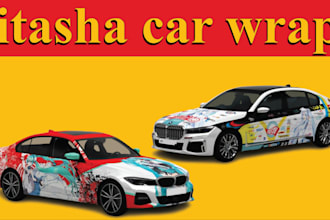 do itasha car wrap, car wrap, racing car design