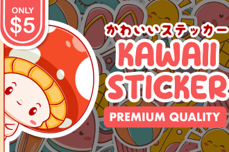 draw cute kawaii stickers for you