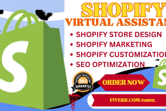 be your shopify virtual assistant, shopify ecommerce manager, store management
