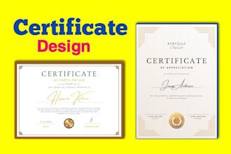 do custom, diploma, award certificate designs