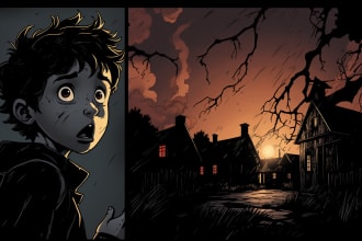 do creepy, dark halloween poster or illustration