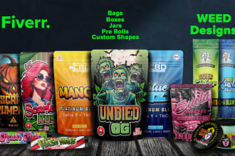 design and draw weed mylar bags, pouch, cbc products labels