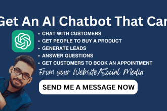 develop ai chatbot for any website, social media using chatgpt, openai, manychat