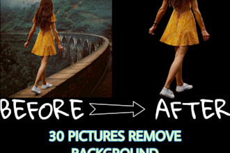 remove background 30 images with white or transparent