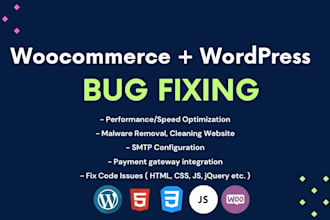 fix wordpress and woocommerce website bugs, issues, and errors