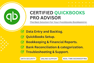 manage quickbooks bookkeeping, bank reconciliations and financial reporting