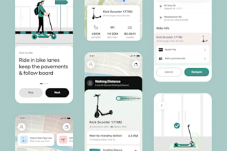 build e scooter app, e bike app, booking app, gps tracking app, ride sharing app