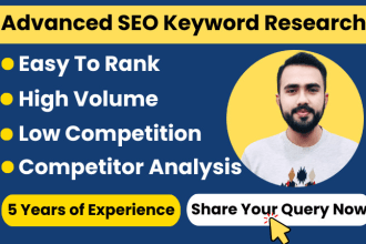 do advanced SEO keyword research  and competitor analysis through ahrefs semrush