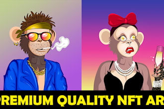 design custom nft art, nft cartoon, nft collection