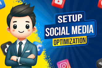 do create and setup all social media business account