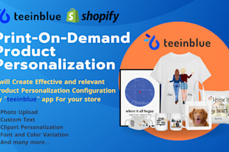 setup artwork personalized products in teeinblue