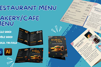 design printable and digital menus for restaurants and cafes