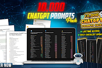 give you a 10,000 chatgpt prompts, chatgpt prompts bundle ready to use prompts