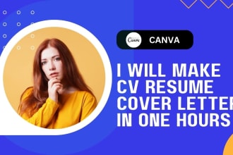 make professional CV, resume, cover letter design on canva power by ai