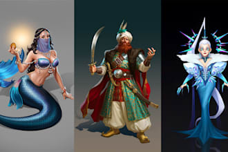 draw character design and concept art environment design