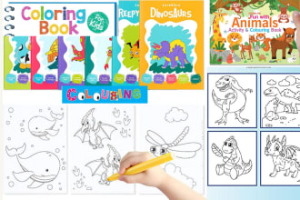 make kids coloring books or cover for amazon KDP low content